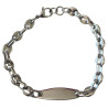 Bracelet acier gourmette plaque grain de café 6 mm HG01