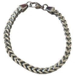 Bracelet acier et acier dore maillons palmier 6 mm DBPAD