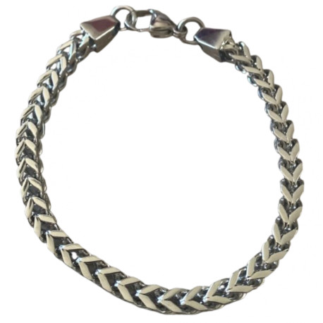 Bracelet acier et acier dore maillons palmier 6 mm DBPAD