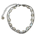 Bracelet acier grain de café et chaîne serpent BR50