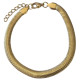 Bracelet acier doré maille plate serpent souple 6 mm BRFAS170D
