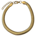 Bracelet acier doré maille plate serpent souple 6 mm BRFAS170D