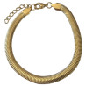 Bracelet acier doré maille plate serpent souple 6 mm BRFAS170D