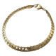 Bracelet acier doré maille gourmette avec liserés rigide 6 mm BR51D