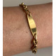 Bracelet acier doré gourmette plaque grain de café 6 mm HG01D