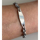 Bracelet acier gourmette plaque grain de café 6 mm HG01