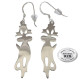 Boucles d'oreille pendantes motif chat argent 925 BO197