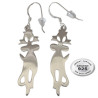 Boucles d'oreille pendantes motif chat argent 925 BO197