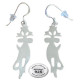 Boucles d'oreille pendantes motif chat argent 925 BO197