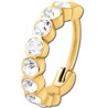 Anneau fermé avec 9 strass sertis clos acier doré or fin GPBHJ 38