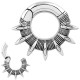 Anneau fermé style ethnique 7 pics gros diamètre avec charnière à clip acier 316L BHG 02