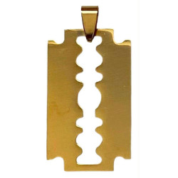 Pendentif lame rasoir acier doré SSP-117-D