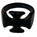 Bague croix de choppers noire acier brillant DBA2024