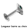 Bijou labret 1,2 mm acier 316L avec fleur 1 strass vert émeraude à visser interne INMLBJ 22