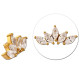 Motif marquise 5 brillants blancs sertis acier doré, pour barre 1,2 mm avec pas de vis interne 0,8 mm GPINSCJ 001