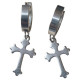 Paire d'anneaux fermés à clip croix gothique acier 316L BOCG-ST