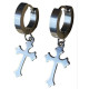 Paire d'anneaux fermés à clip croix gothique acier 316L BOCG-ST
