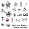 Bijou pour l'oreille acier 316L différents motifs MBLSC