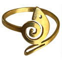 Bague motif spirale acier doré FBA2511D