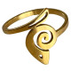 Bague motif spirale acier doré FBA2511D
