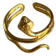 Bague motif serpent réglable acier doré FBA2514D