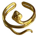 Bague motif serpent réglable acier doré FBA2514D