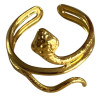Bague motif serpent réglable acier doré FBA2514D