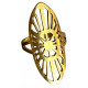 Bague motif ethnique acier doré FBA2504D