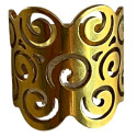 Bague motif fleur style ethnique acier doré FBA2508D