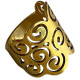 Bague motif fleur style ethnique acier doré FBA2508D