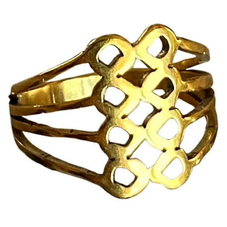 Bague motifs infinis style ethnique acier doré FBA2505D