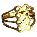 Bague motifs infinis style ethnique acier doré FBA2505D