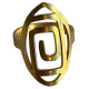 Bague motif spirale GM style ethnique acier doré FBA2509D
