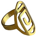 Bague motif spirale GM style ethnique acier doré FBA2509D