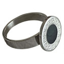 Bague cercle motif celtique centre noir acier FBA2502A
