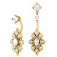 Bijou nombril fleur avec brillants blancs et strass losange acier doré or fin GPBNI 004