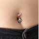 Bijou nombril motif ethnique 4 strass et minis boules acier 316L BNI 001