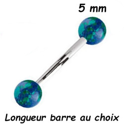 Barre 1,6 mm acier 316L boules pierre synthétique BLBP 01