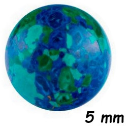 Boule 5 mm en pierre azurite synthétique à visser 1,6 mm BP 01-5mm