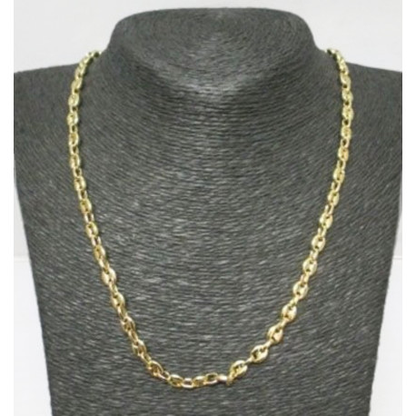 Collier acier doré grain de café 6 mm HC02D