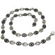 Collier acier et acier noir grain de café 8 mm HC08N