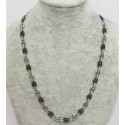 Collier acier et acier noir grain de café 8 mm HC08N