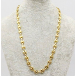 Collier acier doré grain de café 8 mm HC08D