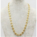 Collier acier doré grain de café 8 mm HC08D