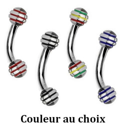 Barre pliée 1,2 mm acier 316L boules rayées CSB