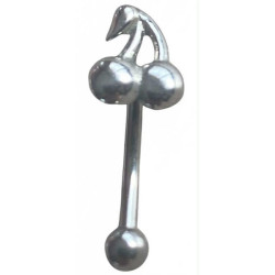 Barre pliée 1,2 mm acier 316L motif cerises ESC106