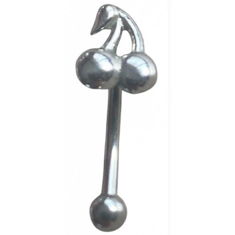 Barre pliée 1,2 mm acier 316L motif cerises ESC106