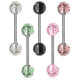 Barre 1,6 mm acier 316L boules pailletées acrylique U.V. BL2