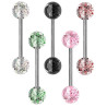 Barre 1,6 mm acier 316L boules pailletées acrylique U.V. BL2- couleur