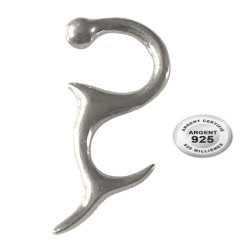 Elargisseur forme tribal poisson oreille argent massif 925 gros diamètre EC01ARG